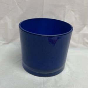 Vintage, Cobalt Blue Glass Candle ro Flower Vase or Planter  4.5in H x 5in D